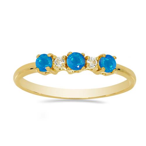 BUY 925 SILVER NATURAL APATITE GEMSTONE GOLD PLATED RING 